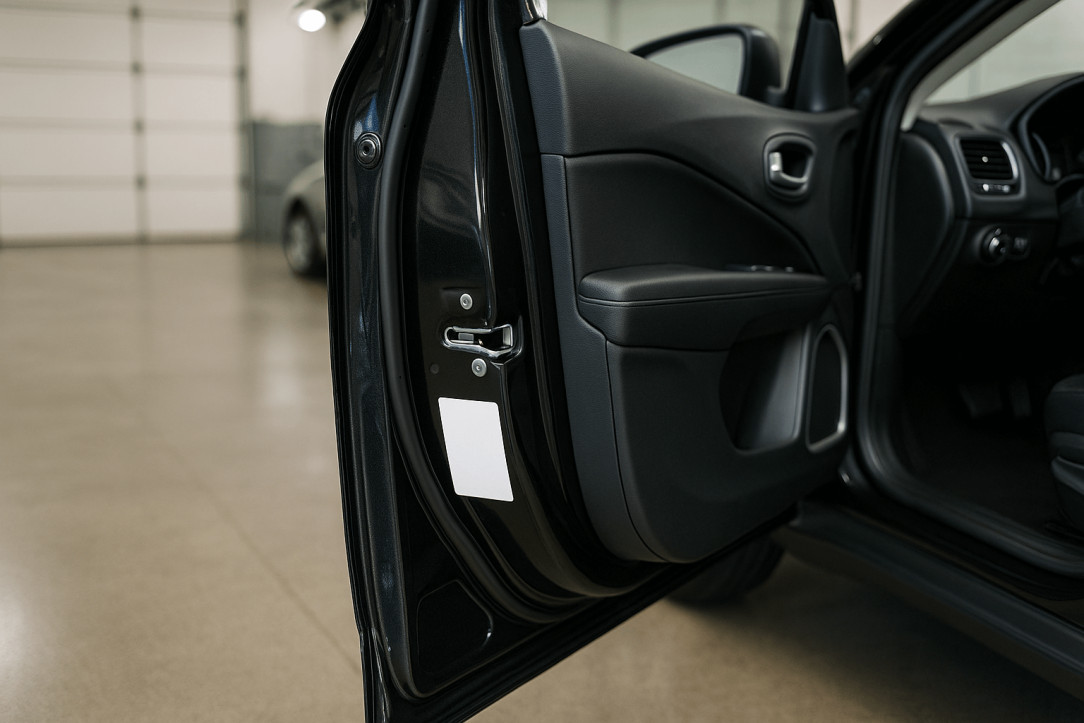 ejemplos de dónde encontrar el VIN en las puertas del coche