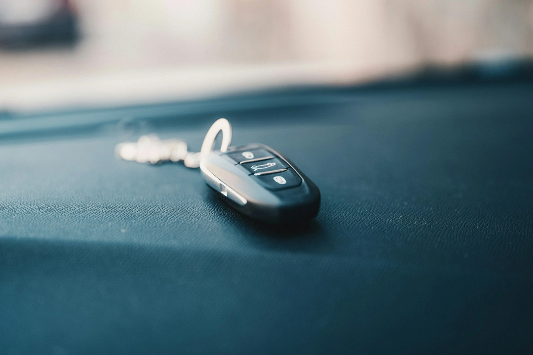 Car keys on the road